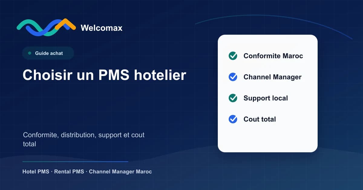 Illustration checklist pour choisir un PMS hôtelier au Maroc