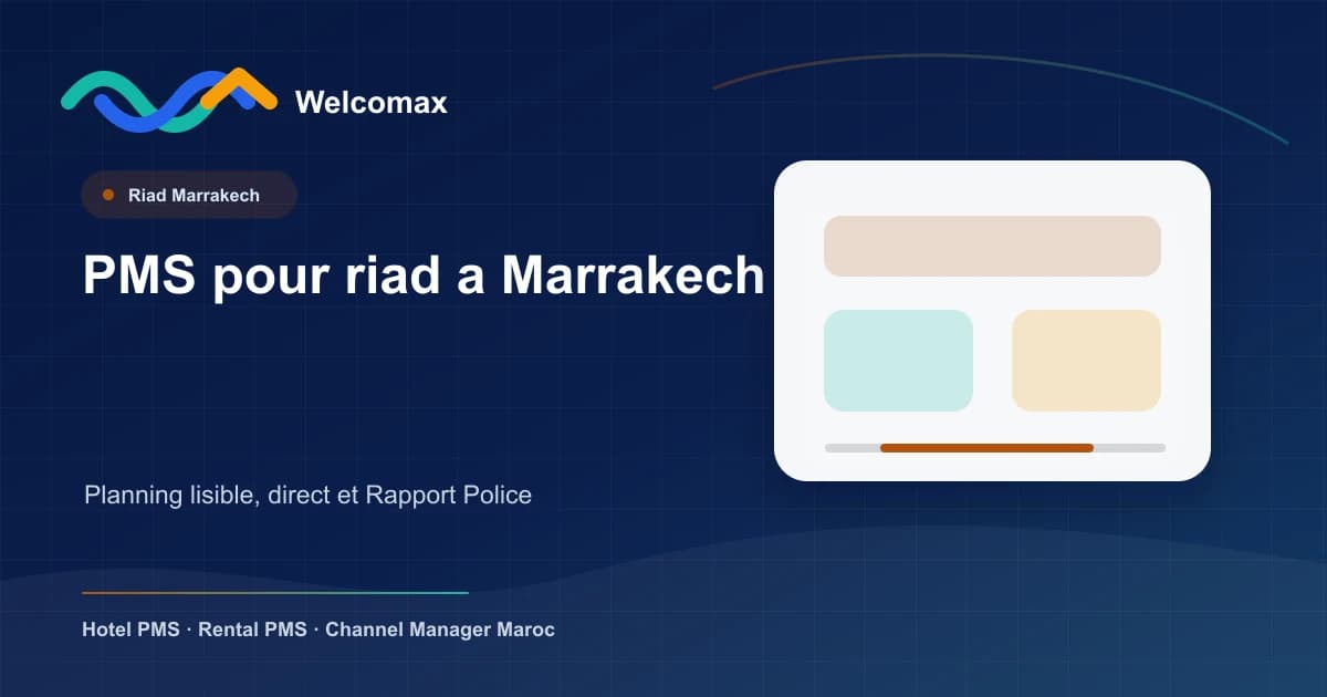 Illustration PMS pour riad à Marrakech avec planning et réservations directes